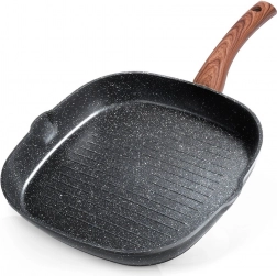 Kvadratna grill tava granitna BLACK&WOOD 28 × 28 cm