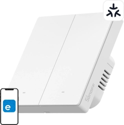 Sonoff M5 Matter pametni zidni prekidač, 2-kanalni, 86 mm, bijeli