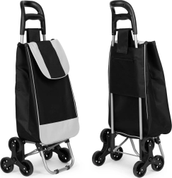 Košarica za kupovinu ModernHome, crna, 25l torba, 6 kotača, metalni okvir