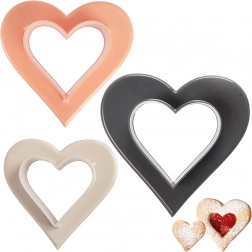 Dvostrani kalupi za kekse srce, set 3 kom