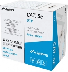 Lanberg mrežni kabel UTP Kat.5E 305m sivi Fluke prošao testom