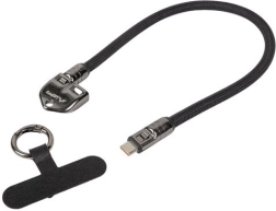 Lanberg USB-C kabel s privjeskom i omčom 30 cm 240 W crni