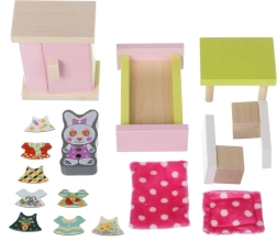 Drveni dječji namještaj za lutke Soba