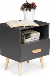 Noćni ormarić sa ladicom ModernHome, sivi