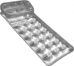 Nafukivaća plažna ležaljka s naslonom za leđa, srebrna