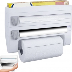 Zidni kuhinjski organizator 4 u 1 za folije i papirnate ručnike s policom