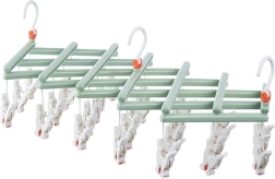 Sklopiva vješalica za rublje s kvačicama, 29 kvačica, zelena