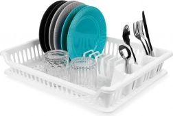 Bijeli ocjeđivač za posuđe 46 × 37 × 8,5 cm