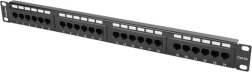 Patch panel 24 porta 1U Cat 5e crni