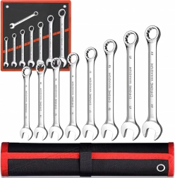 Set čegrarnih okasto-pločastih ključeva 8 kom 8–22 mm s etuijem