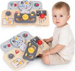 Drvena senzorička aktivna ploča auto 15 elemenata ECOTOYS