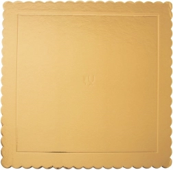 Zlatni kvadratni podložni tanjur za tortu 34 × 34 cm