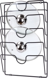 Metalni zidni držač za poklopce Vilde, crni