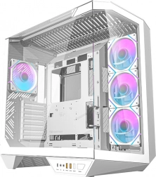 Računalno kućište Darkflash s RGB ventilatorima i držačem za GPU bijelo