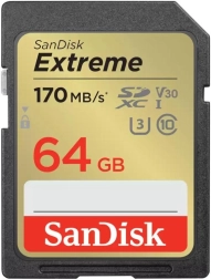 Memorijska kartica SANDISK EXTREME SDXC 64GB 170/80 MB/s UHS-I U3 (SDSDXV2-064G-GNCIN)