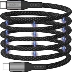 Maxlife magnetski USB-C kabel 1 m 100 W crni najlon