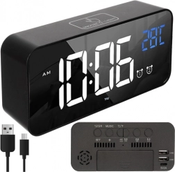 Digitalni LED budilica IZOXIS s glasovnom aktivacijom i funkcijom odgode