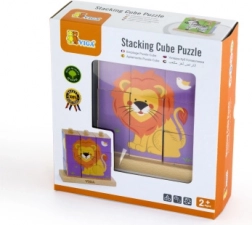 Viga slagalice s kockama safari – drveni kubusi za djecu, 9 kocki