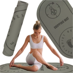 Fitness prostirka za vježbanje yoge i skakanja, siva, 125x61,5x0,6 cm