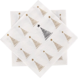 Papirnate svečane salvete s motivom drvca, 3-slojne, 33 × 33 cm, 20 kom