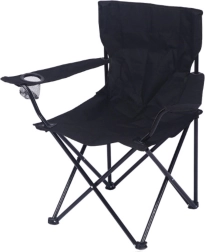 Sklopiva turistička ribarska stolica - crna boja
