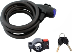 Snažan spiralni kabelski lokot za bicikl 150 cm s ključem