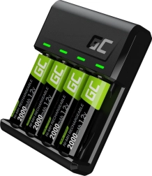 Punjač GREEN CELL VitalCharger + 4x AA punjive baterije 2000 mAh Ni-MH