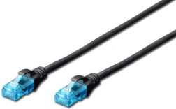 Patch kabel RJ45–RJ45 CAT5e U/UTP, 0,25 m, crni