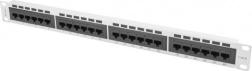 Patch panel 24 portova 1U Cat6, sivi