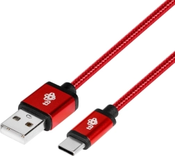 Punjački i podatkovni kabel USB‑C 1,5 m – rubin crvena, opleteni