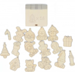 Drvene božićne magnetiće za dječju sobu, 16 kom