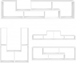 Moderna modularna geometrijska knjižnica s 4 police ModernHome