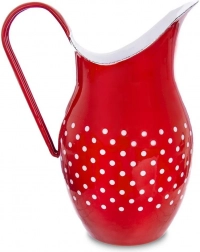 Emajlirani crveni vrč s točkicama TECKA 2,5 l