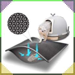 Crna dvoslojna podloga za mačji WC XXL 60 × 45 cm