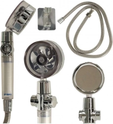 Srebrna tuš glava s turbinom i crijevom