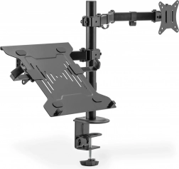 Stolni držač za monitor s držačem za prijenosno računalo 1x LCD 32" 9 kg, 1x prijenosno računalo 15,4" 4 kg