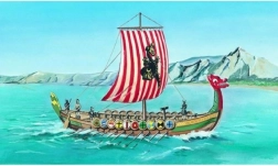 Vikinški brod DRAKKAR – model 1:60