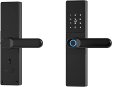 Pametna kvaka Tuya, elektronička brava s otiskom prsta, kodom, Wi-Fi, RFID - crna