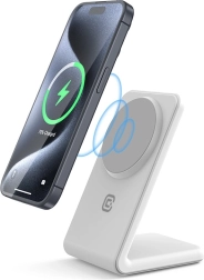 Magnetski stalak s bežičnim punjenjem 2-u-1 s MagSafeom za iPhone i AirPods – Bijela