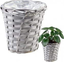 Sivi pleteni omot za cvjetnjak 16 × 17 cm