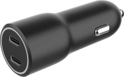 Autopunjač s 2x USB-C PD 40W crna