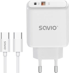 Mrežni brzi punjač 20 W s kabelom USB‑C – SAVIO LA‑113