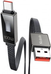 Mcdodo USB–USB‑C kabel s LED zaslonom 1,2 m (crni)