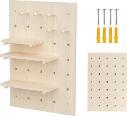 drveni zidni pegboard organizator 40 × 60 cm, svijetlo drvo, 20 kg – Maclean
