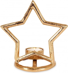 Zvjezdasti svijećnjak za lučice, zlatni aluminij 15,5 cm