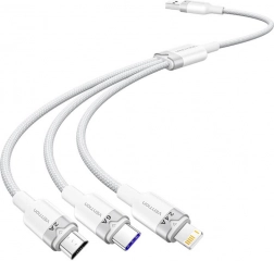 USB kabel 3-u-1 6A 1,5 m Vention (bijeli)