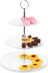 Stakleni troetažni etažer 33 cm