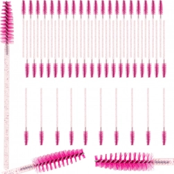 Set spiralnih četkica za trepavice i obrve – 50 kom, ružičaste