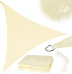 Sjenilo protiv sunca za vanjski prostor, terasu, vodootporno, trokutasto, bež, 4x4x4 m