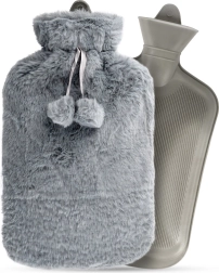 Termofor s plišanom sivim navlakom 2 l